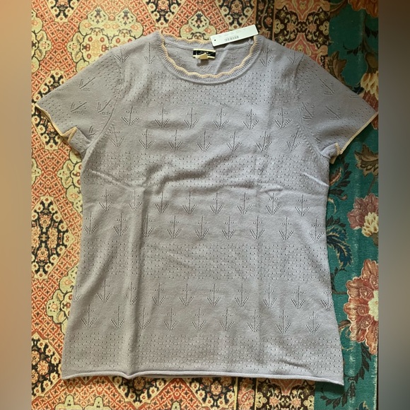 J Crew Lavender Cashmere T Shirt - Picture 2 of 5